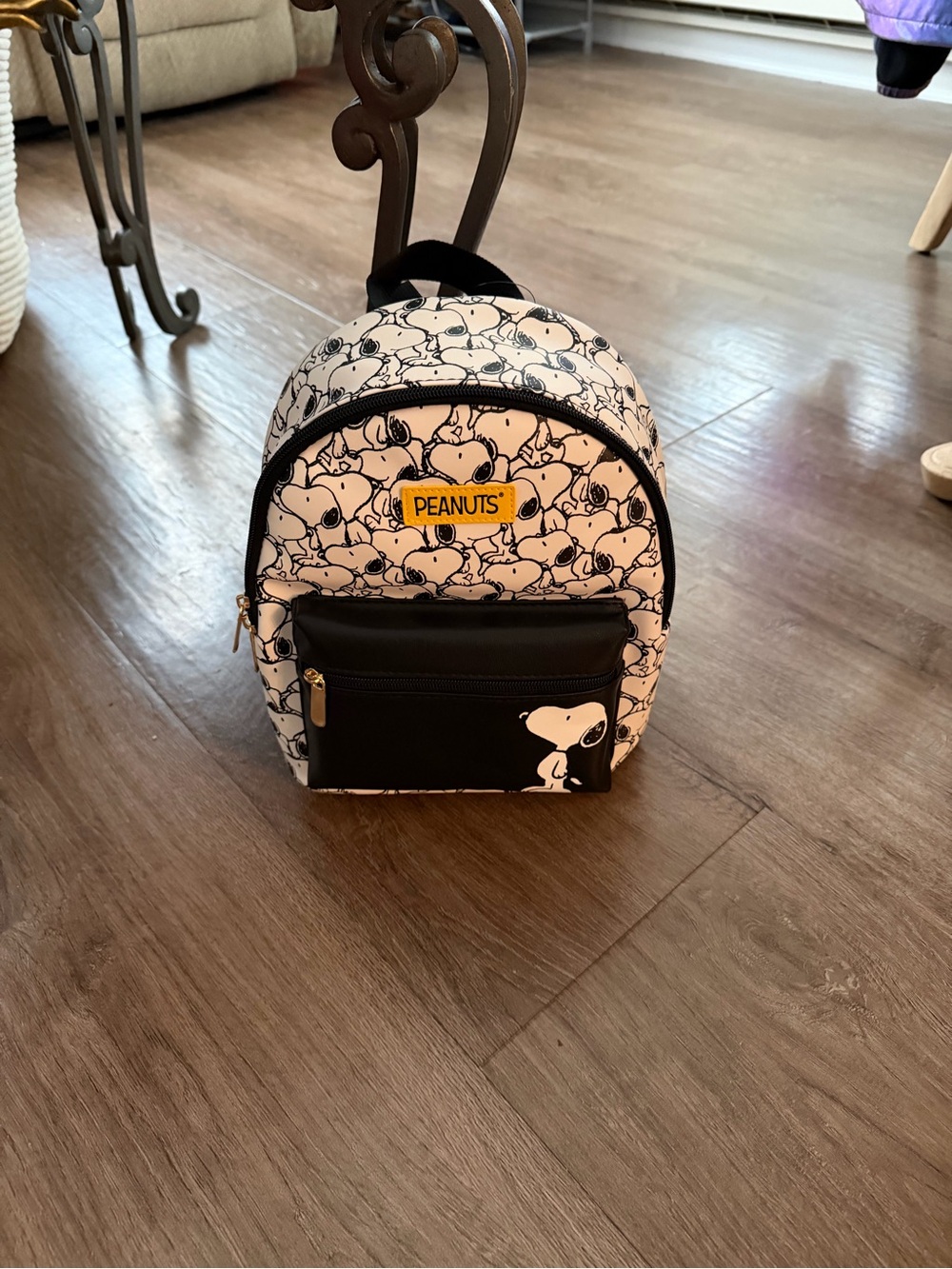 Peanuts NWT Kids Black & White Snoopy Mini Backpack